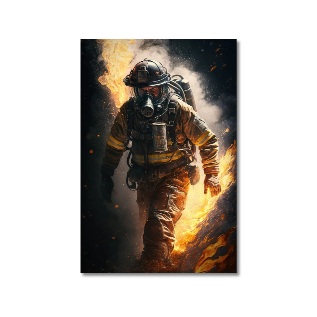 Forged in Flames Firefighter Canvas Print