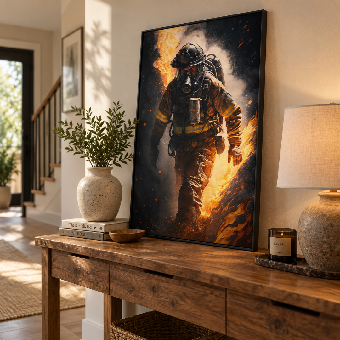 Forged in Flames Firefighter Canvas Print
