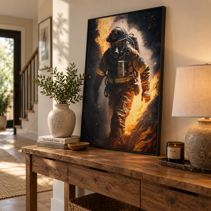 Forged in Flames Firefighter Canvas Print