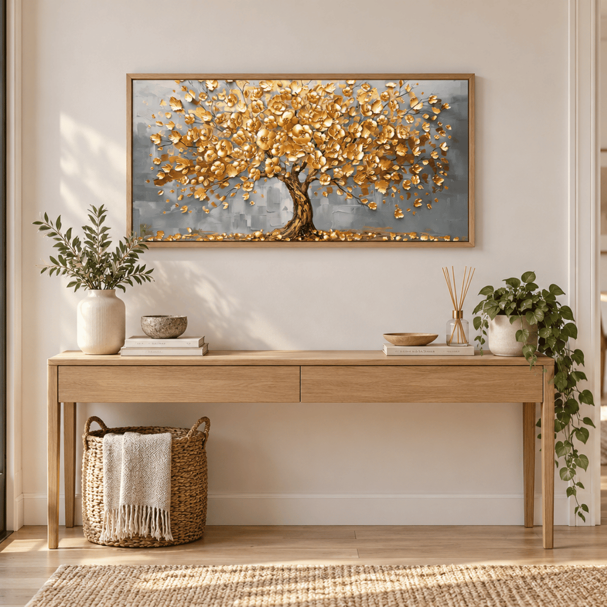 Golden Bloom Tree Canvas Print