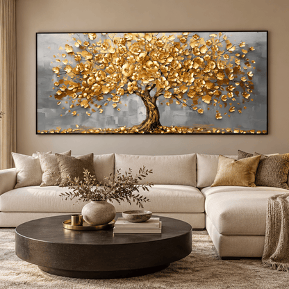 Golden Bloom Tree Canvas Print