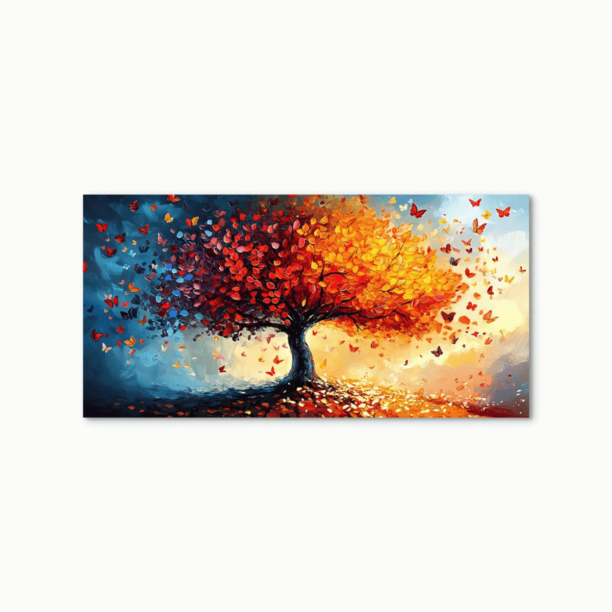 Autumn Ember Butterfly Tree Canvas Print