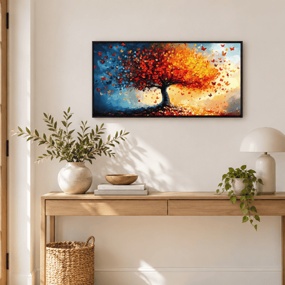 Autumn Ember Butterfly Tree Canvas Print