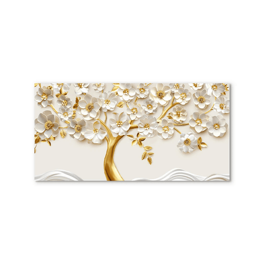 Golden Blossom Tree Canvas Print