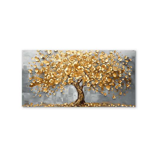 Golden Bloom Tree Canvas Print