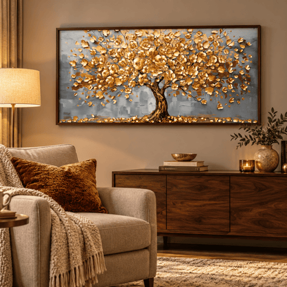 Golden Bloom Tree Canvas Print