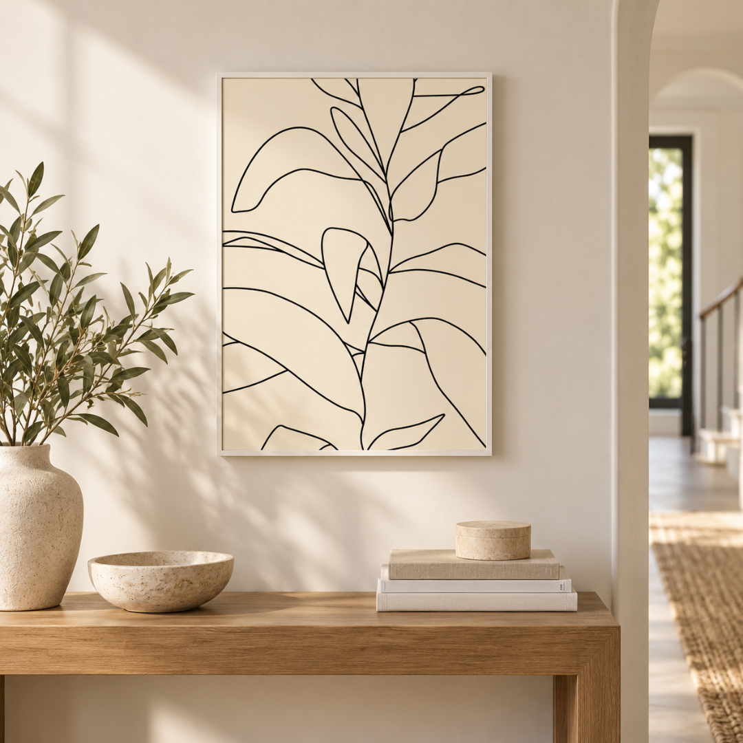 Botanical Rhythm Line Art Canvas Print