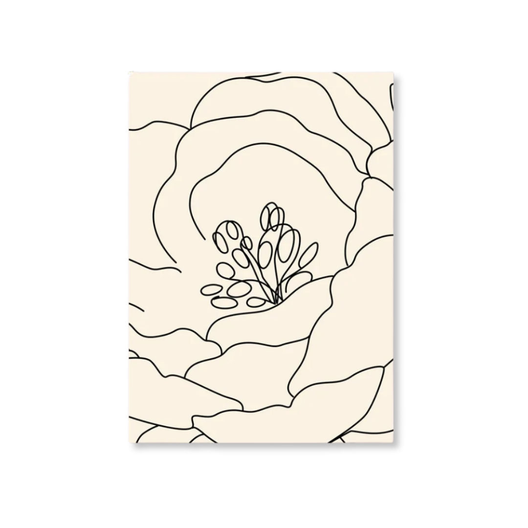 Open Bloom Line Art Canvas Print