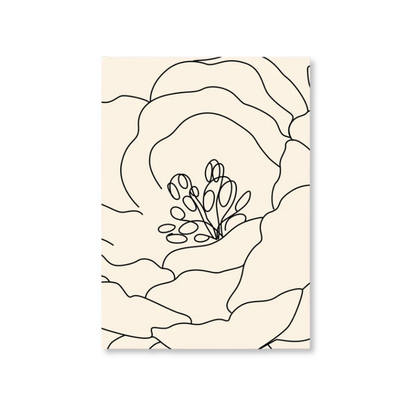 Open Bloom Line Art Canvas Print
