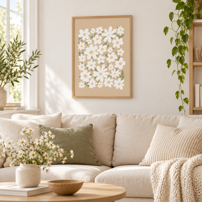 Daisy Meadow Collage Canvas Print