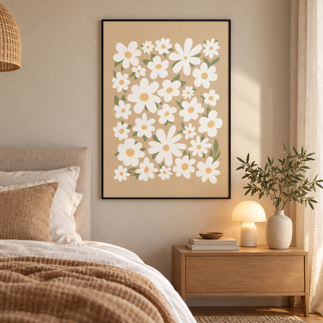 Daisy Meadow Collage Canvas Print