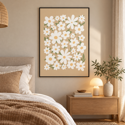 Daisy Meadow Collage Canvas Print