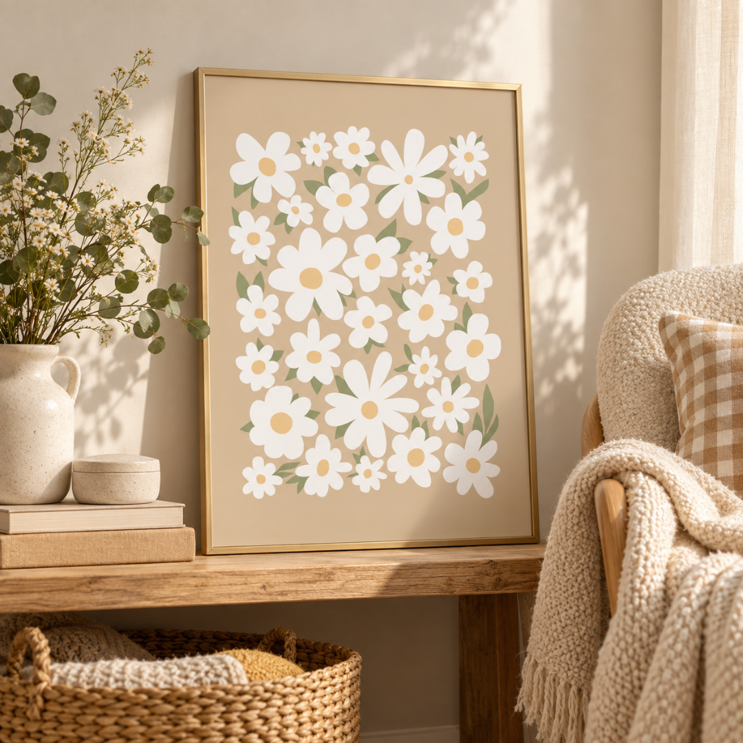 Daisy Meadow Collage Canvas Print