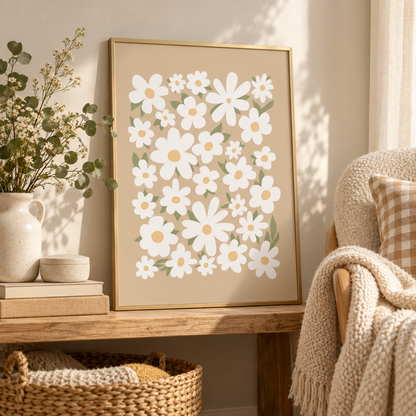 Daisy Meadow Collage Canvas Print