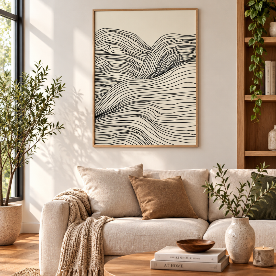 Contour Tide Abstract Canvas Print