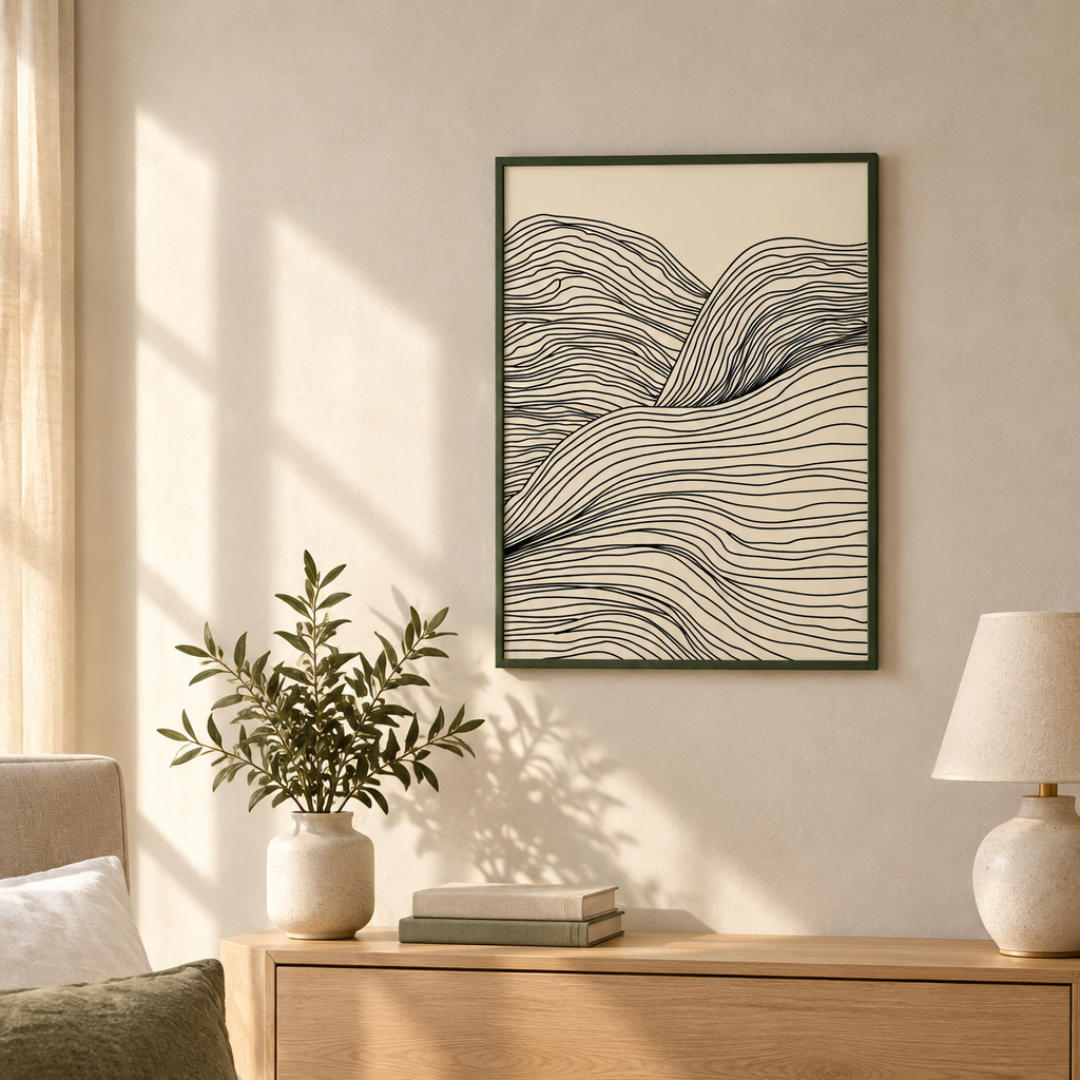 Contour Tide Abstract Canvas Print