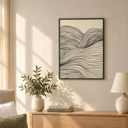 Contour Tide Abstract Canvas Print