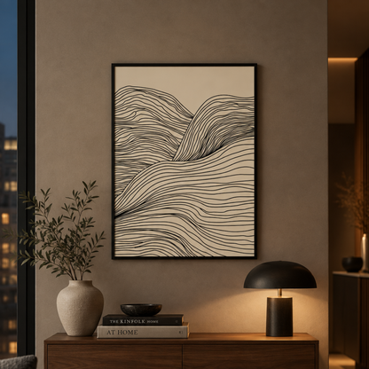 Contour Tide Abstract Canvas Print