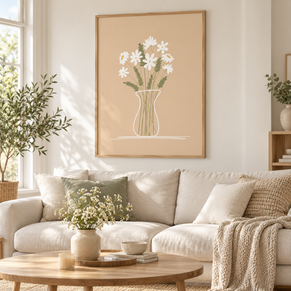 Meadow Jar Daisy Canvas Print