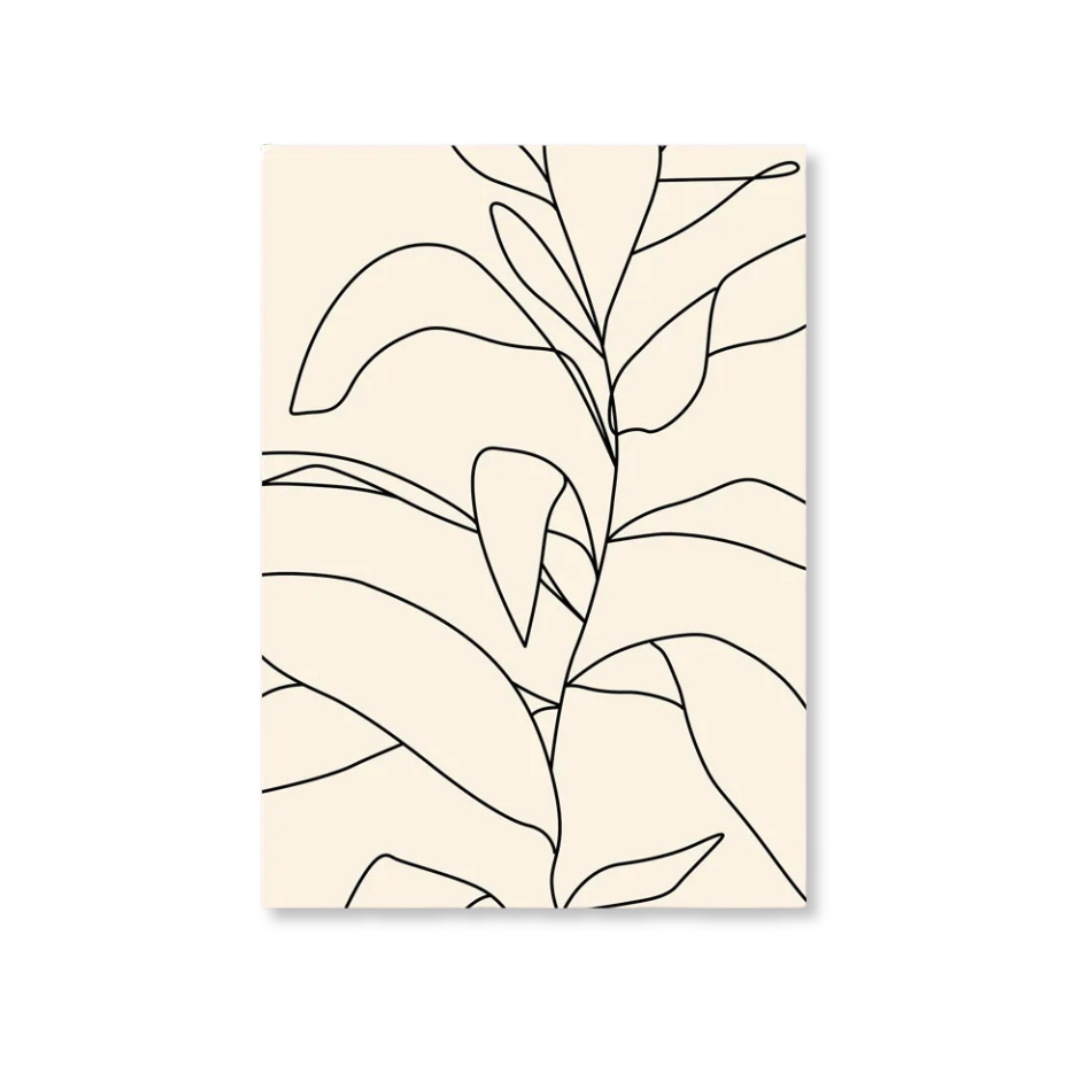 Botanical Rhythm Line Art Canvas Print