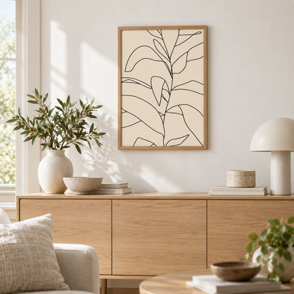 Botanical Rhythm Line Art Canvas Print