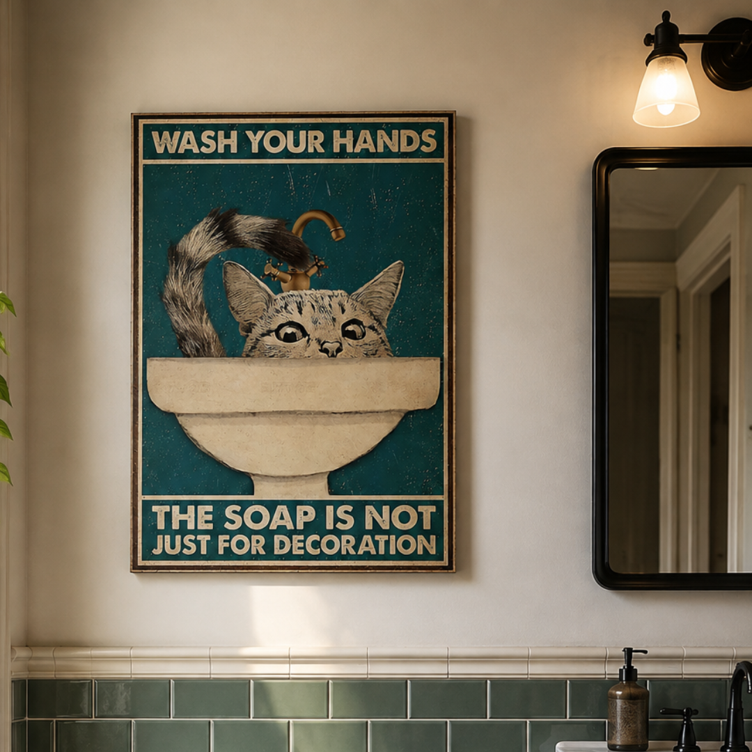 Soap Patrol Cat Canvas Print