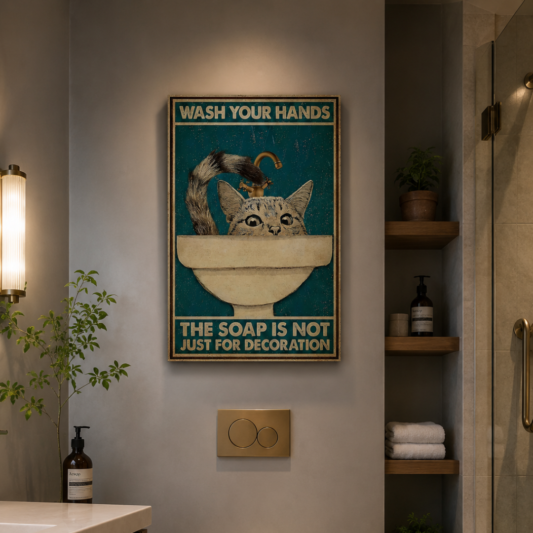 Soap Patrol Cat Canvas Print