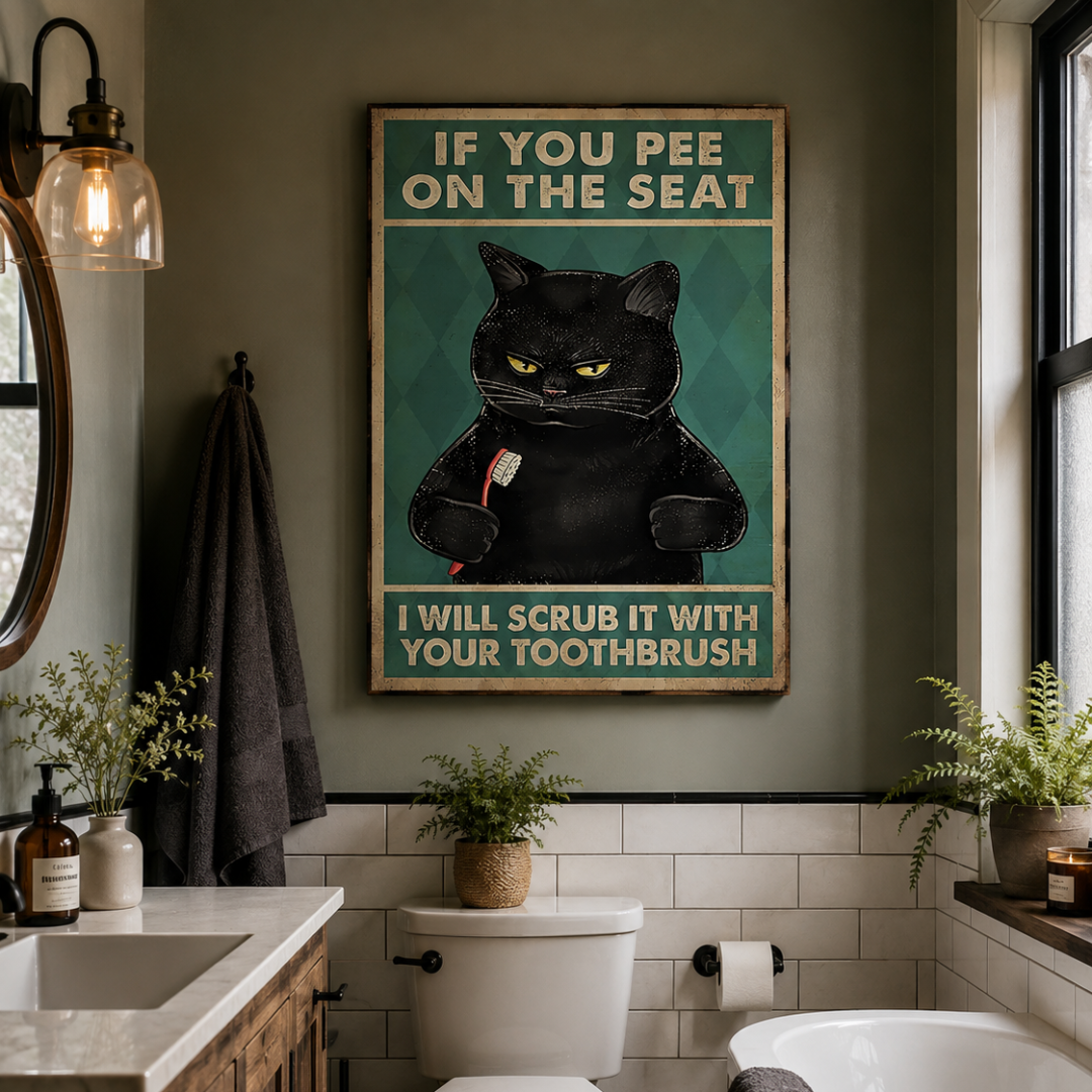 Cat Toothbrush Revenge Canvas Print