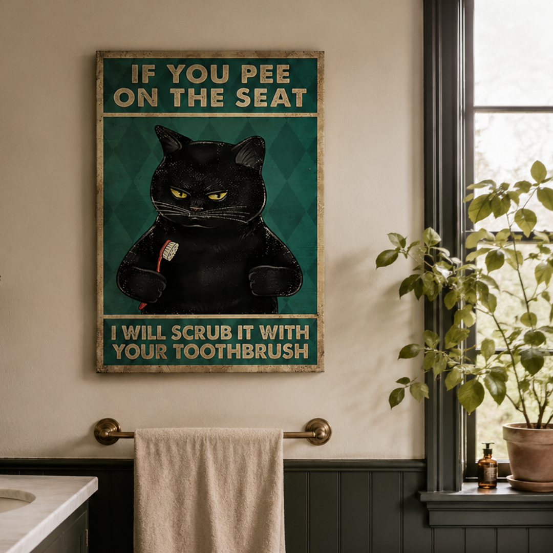 Cat Toothbrush Revenge Canvas Print