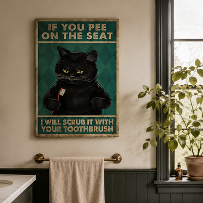 Cat Toothbrush Revenge Canvas Print