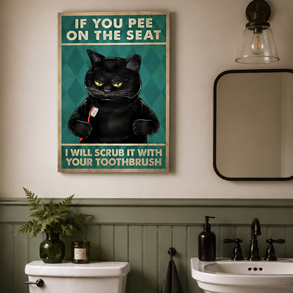 Cat Toothbrush Revenge Canvas Print