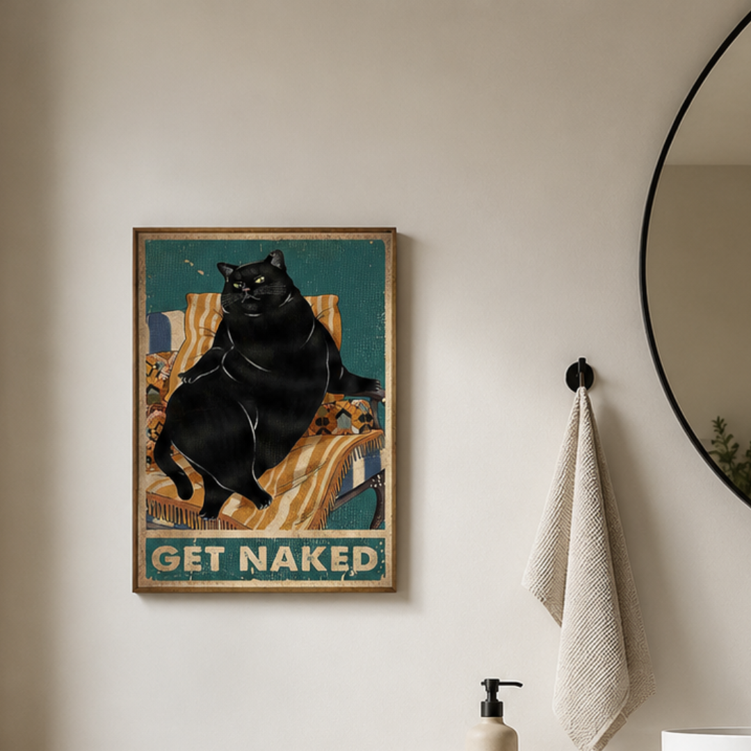 Get Naked Chubby Cat Canvas Print