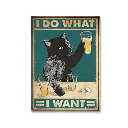 I Do What I Want Drinking Cat Canvas Print