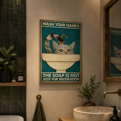 Soap Patrol Cat Canvas Print