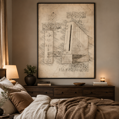 Vintage Motion Gaming Console Blueprint Canvas Print