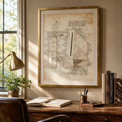 Vintage Motion Gaming Console Blueprint Canvas Print