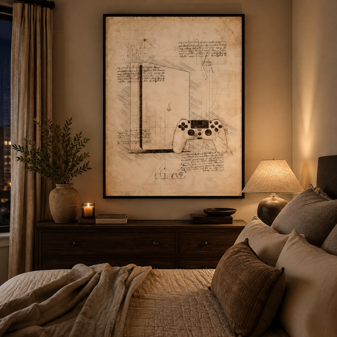 Vintage Next-Gen Gaming Console Blueprint Canvas Print