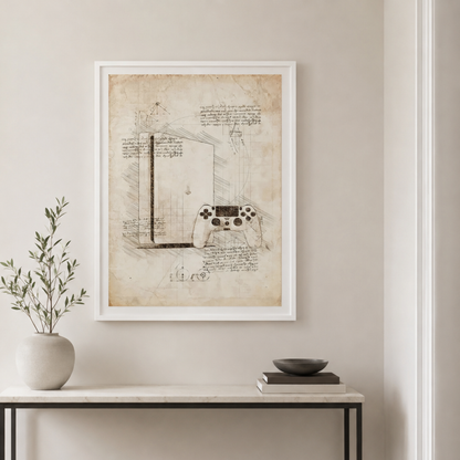 Vintage Next-Gen Gaming Console Blueprint Canvas Print