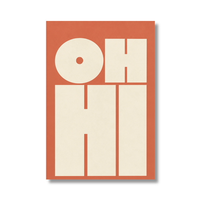 Oh Hi Typography Canvas Print