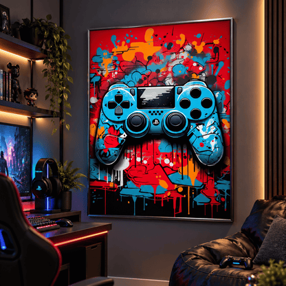 Graffiti Gamer Controller Canvas Print