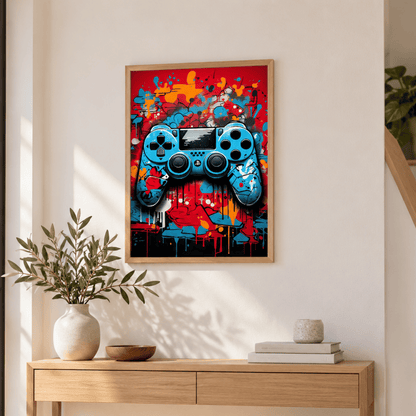 Graffiti Gamer Controller Canvas Print