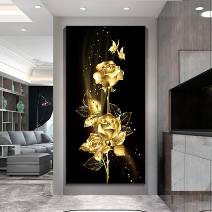 Golden Rose Cascade Canvas Print