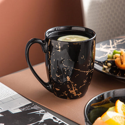LOVECASA Black & Gold Porcelain Dinnerware Set