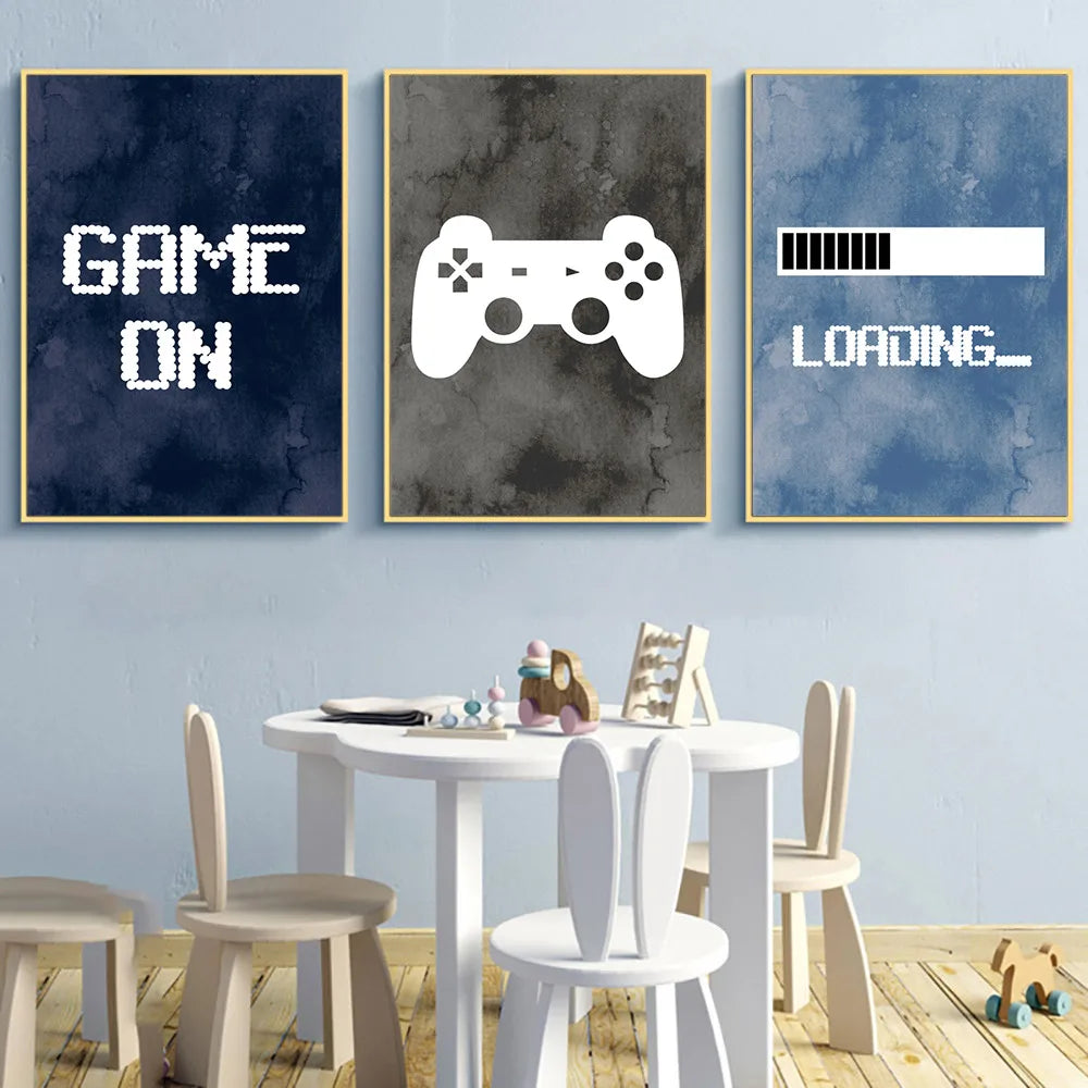 bold game controller graphic canvas wall art