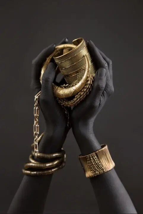 Woman’s Hand Gold Jewelery Canvas