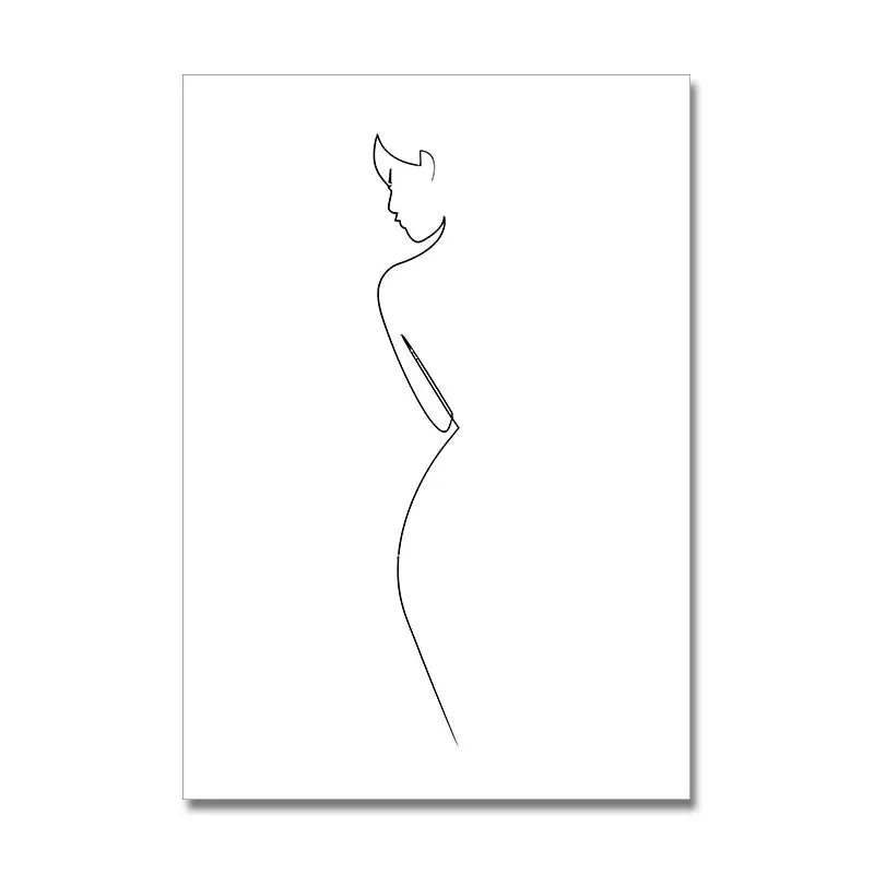 minimal abstract figure line art canvas print