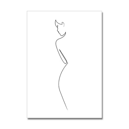 minimal abstract figure line art canvas print