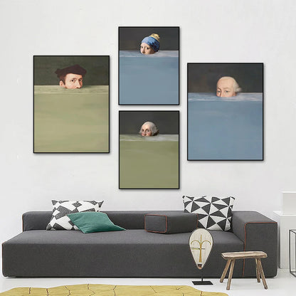 Creative Spoof Famous Paintings Canvas