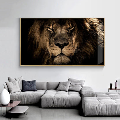 Black and White Lions Canvas Print
