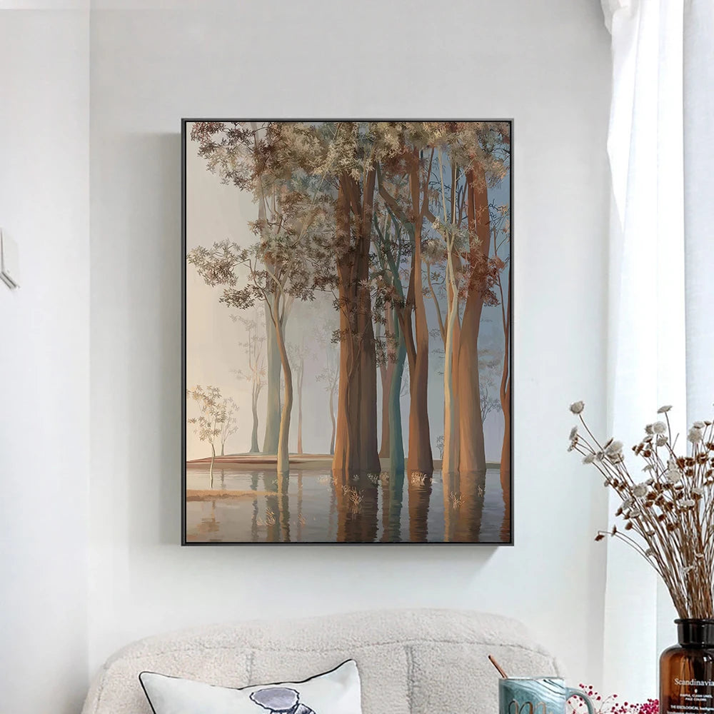 nordic colorful tree of life oil painting canvas